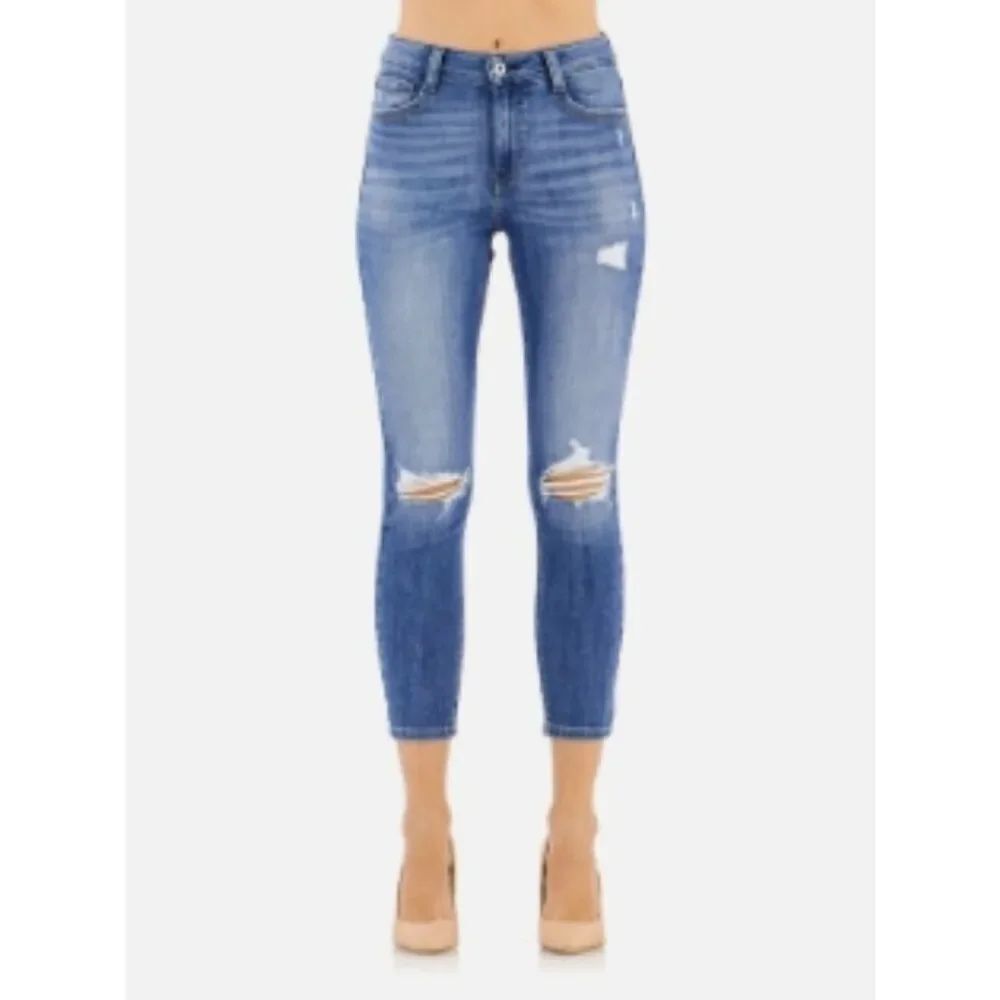Like New! Morrison The Surfer Girl Distressed Mid Wash Skinny Jeans in 27